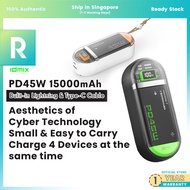 IDMIX POWER MATE PD45W 15000mAh Powerbank Fast Charging Power Bank with Bulit-In Dual Lightning and Type-C Cable