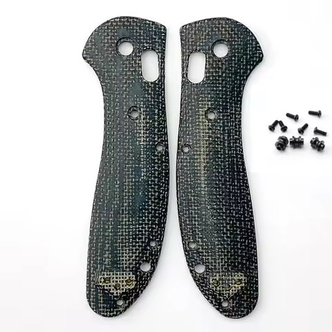 Thin Flax Micarta Folding Knife Scales Handle Patches For Genuine Benchmade Griptilian 550 551 Serie