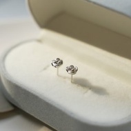 細緻玫瑰花耳環 925純銀鍍白k 玫瑰耳環