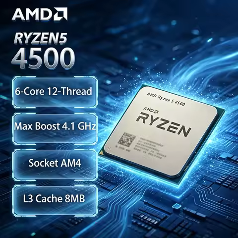 AMD Ryzen 5 4500 Naked Packaging Socket AM4 6-Core 12-Thread L3=8MB DDR4 Processor 65W PCIe 3.0 7NM 