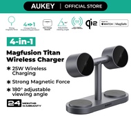 Aukey LC-MC411 MagFusion Titan 4-in-1 Qi2.2 25W Wireless Charger