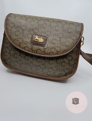 限量只有1個 [現貨 In stock] Celine Vintage Brown C Macadam Monogram Leather Crossbody Bag 中古袋中古包包