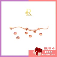 [CLEARANCE] REI Rose Gold/Silver Plated Stopper Charm Beads Spacer with Rubber Pandora Style Bracele