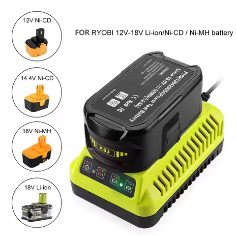 ELEOPTION P117 P118 3A Battery Charger For Ryobi 12V-18V Ni-Cd Ni-Mh Lithium Battery P108 P102, P107