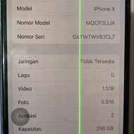 Iphone X 256 Gb Second Ex Inter Sise