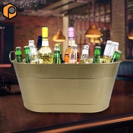[prettyia] Galvanized Oval Beverage Tub Beer Tub Ice Bucket Ice Holder Ice Tub Wine Bucket
