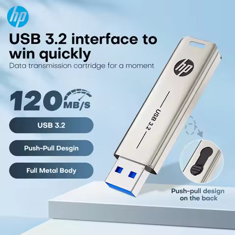 HP Metal USB3.2 Flash Drive 32G 64G 128G 256G High Speed Sticks External Storage Metal Pen Drive Cre