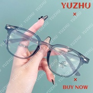 (YUZHU) Anti Blue Light Optical Eyeglasses for Women Vintage Gradient Black Eyeglasses for Men