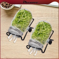 [Phenovo] 2x Stainless Steel Jar Sprouting Lids Sprouting Kits with 2 Sprouting Holder