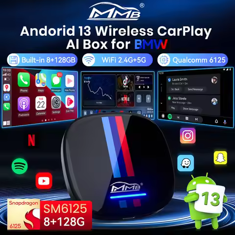 MMB Wireless Multimedia Video CarPlay AI Box Built-in Android 13.0 QCM6125 8-Cores 8+128G FOTA Upgra