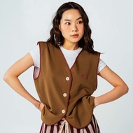 [OOO] 9 to Vibe Vest Straight-Cut With Colored Edges Knitted Vest
