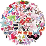 50PCS Y2K Celebrity Cute Girls Hair Clips Waterproof Graffiti Stickers for Helmet Bicycle Hand Accou
