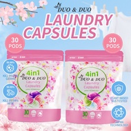 DuoDuo Plant Based Singapore SGS tested  4 in 1 Laundry Capsules  Cherry Blossom Scent -30pods/ Arma