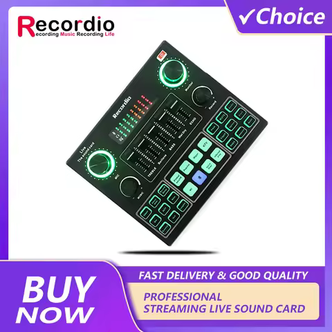 GAX-V9 streaming Live Sound Card Audio Interface live Adjustable Audio Mixer for PC gaming professio