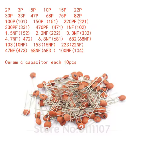 300PCS/LOT 2PF-0.1UF 30valuesX10pcs=300pcs, Ceramic capacitor,Electronic Components Package,ceramic 