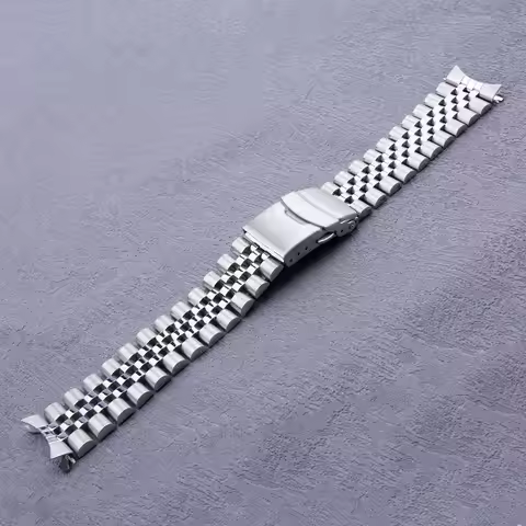 19mm Watch Band Hollow Curved End Solid Screw Links Bracelet For Seiko 5 SNXS73K1 SNXS75 SNXS77 SNXS