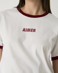 AIMER - Classic Ribbed Contrast T-Shirt เสื้อยืดผู้หญิง