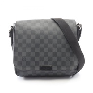 【二手】LOUIS VUITTONDistrict PM 單肩包，Damier Graphite 帆布，N41260，PVC 塗層帆布，皮革，District PM，男士