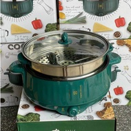 Electric Stone Pattern Anti-Stick ELECTRIC Hotpot ELECTRIC COOKER POT Shanban 26 / 28 cm With High Quality Stainless Steel Steamer