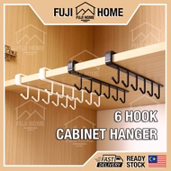🏠READY STOCK🏠￼￼6 Hooks Kitchen Hanger Storage Organizer Under Cabinet Iron Hooks Rack Hanger Cabinet
