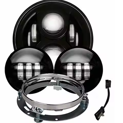 7inch LED Headlight +4.5inch Fog Lights 7"Bracket Mounting Ring Parts for Harley Touring Electra Gli