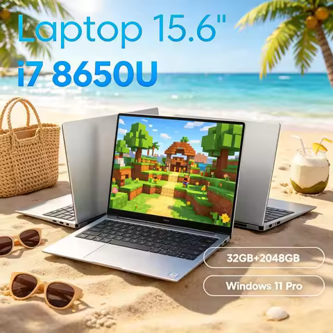 15.6" Thin Body Laptop I7-8650U Processor Large Memory 2TB M.2 SSD Windows 11 Home Business Portable