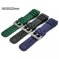 2024 High quality☋ 蔡-电子1 Substitute Seiko 007 watch strap universal 18-24mm silicone rubber strap strap water ghost male mechanical bracelet accessories