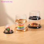 FoodTaste   4 6 8 10 Inch Cake Box 10Pcs Transparent Reusable Round Containers Suitable for Bakery D