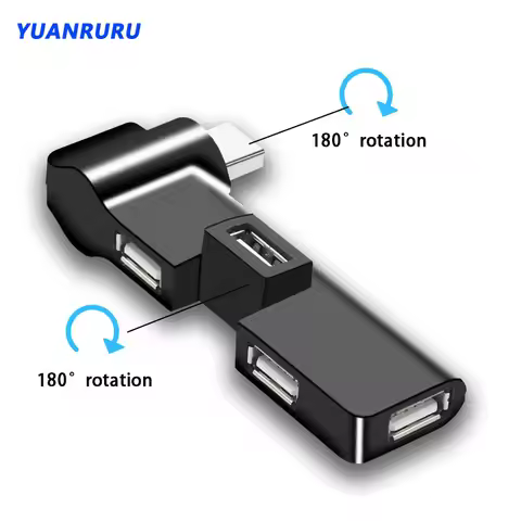 USB Hub USB 2.0 Hub Adapter Rotate Extender USB Multi USB Splitter Hub 4 port for PC Computer Laptop