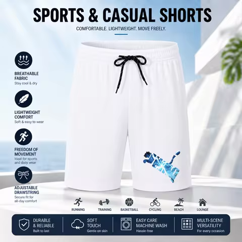 Summer Men Running Shorts Fitness Gym Training 2 in 1 Sports Shorts Quick Dry WorkoutJogging Shorts