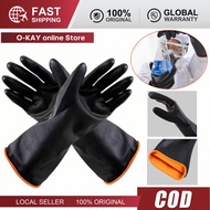 Chemical Resistant Industrial Rubber Work Gloves, Heavy Duty Muriatic Acid Proof Safety Hand Gloves