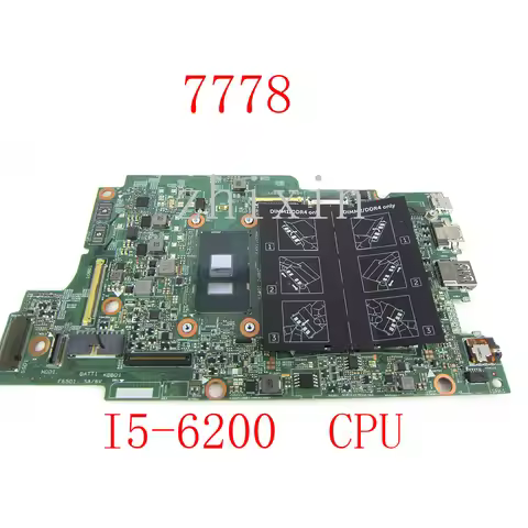 yourui For Dell Inspiron 7778 Laptop Motherboard with I5-6200U CPU DDR4 15264-1 CN-0KY1XP 0KY1XP KY1