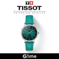 [Official Warranty] Tissot T143.210.17.091.00 Women's Everytime Lady Green Dial Green Leather Strap Watch T1432101709100