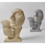 Elegant Dual Sided Human Hugging Face Figurine