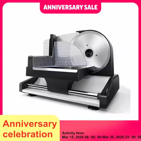 220V Electric Food Slicer Meat Food Household Desktop Meat Slicer Lamb and Beef Slicers 0-22mm Bread