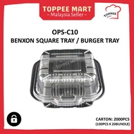 [CARTON=±2000PCS] OPS-C10  SQUARE Plastic Tray Food Packaging / Bakery Disposable Food Tray Bekas Ma