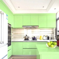 wallpaper stiker glossy hijau bling dinding dapur lemari rak meja rol