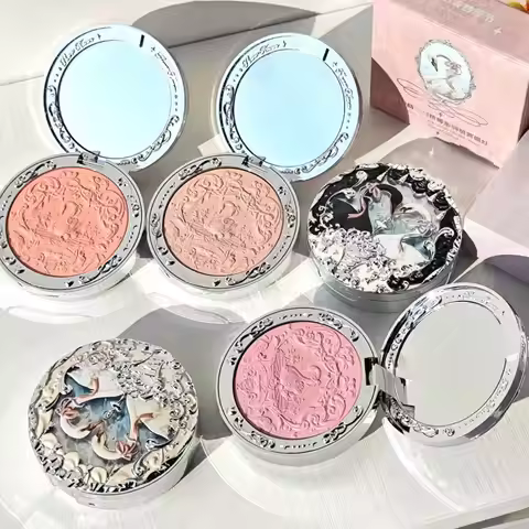 Flower Knows Swan Ballet Collection Embossed Blush Matte Powder Cheek Blusher Long-lasting Natural B