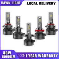 Dawn Light LED Car Headlight Q1 H4 H7 H11 HB3 9005 80W/pair 18000LM 6500K Headlight Bulb