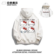 Thời trang nữ Hello Kitty In Giản Dị Nhung Quá Khổ Áo khoác có mũ tay áo dài chui đầu Dày Vài Áo thể