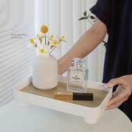 Wooden Nordic Tray Perfume Skin Care  Organizer Organiser Jewelry Table Decoration Round White Wood 