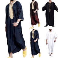 Jubah Lelaki Jubah Kurta Maleyu Hubaib Lengan Panjang Jubah Lelaki Dewasa Cotton Jubah Lelaki Baju R