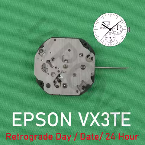 VX3T movement VX3TE movement Analog Quartz 10 1/2''' Slim Movement / 3 hands (H/M/S) with Retrograde