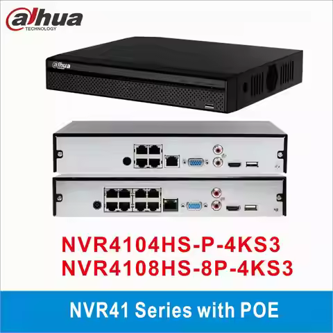 Dahua NVR4104HS-P-4KS3 NVR4108HS-8P-4KS3 4CH 8CH Compact 1U 4PoE 8PoE 1HDD Lite Network Video Record