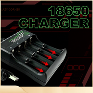 Battery Charger 4 Slots Lithium Ion Battery Charger 18650/14500 Battery Charger Portable Travel USB 