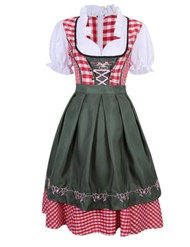 (HOT 431LIN)S-4XL Womens German Oktoberfest Beer Girl Costume Bavarian Traditional Beer Dirndl Dress