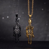 2pcs Retro Skeleton Ghost Hand in Hand Magnetic Pendant Necklace Halloween Couple Magnetic Necklace 