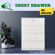 (Siap Pasang) KT Furniture 4 Tier Chest Drawer Cabinet Drawer Storage Cabinet