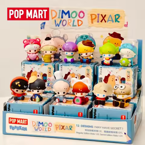Pop Mart Dimoo Genuine Stock Cute Particles Dimoo World × Pixar Co Branded Series Dolls Surprise Bli