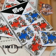 11mm Buttons (35 Pieces) Size 11 Mm. Silver Color Used For Clothes Or Doll Snap Fastener: Black: 11m